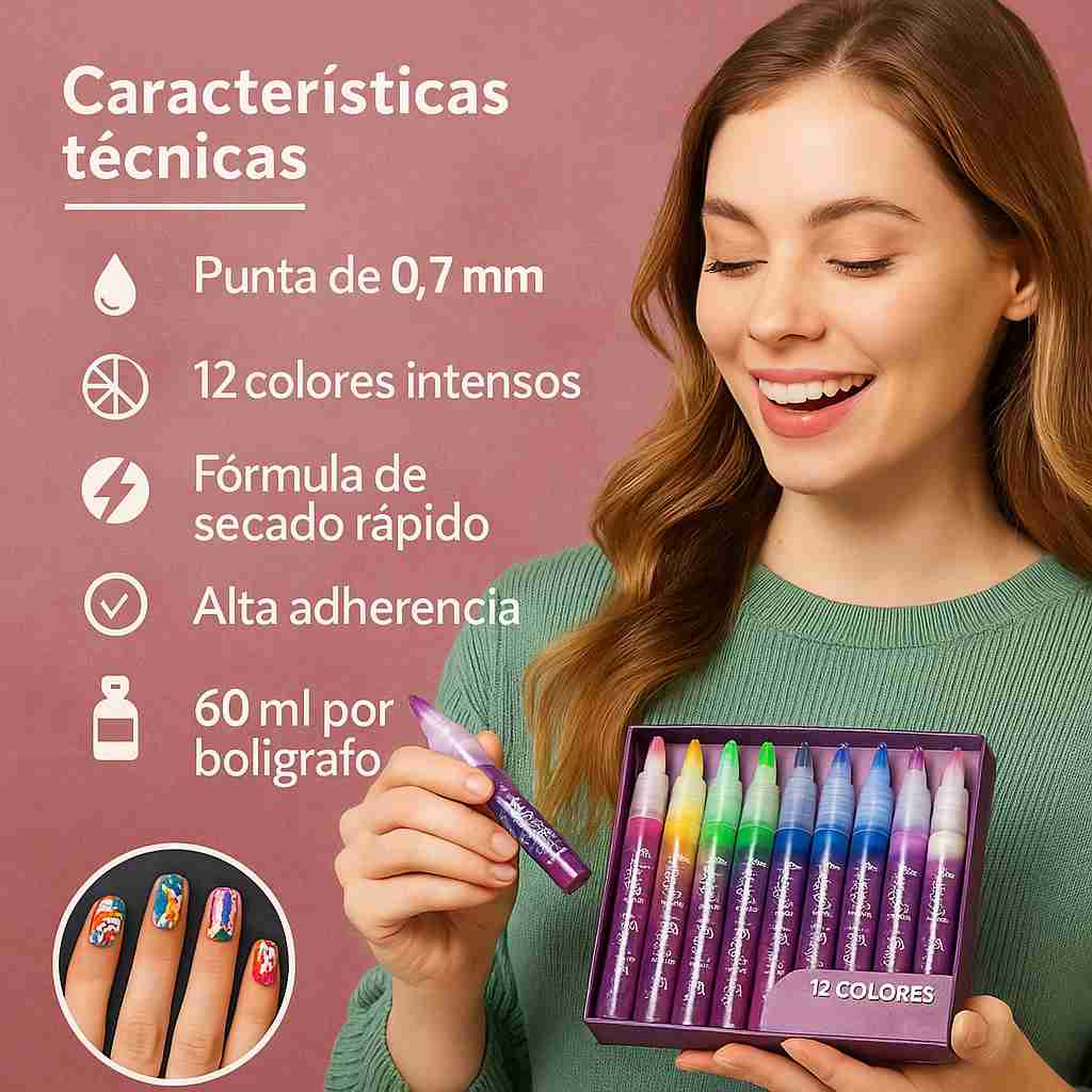¡Nuevo! NailArt Pen™ - Marcadores Decorativos de Uñas 3 en 1 ✨