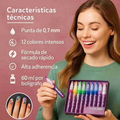 ¡Nuevo! NailArt Pen™ - Marcadores Decorativos de Uñas 3 en 1 ✨