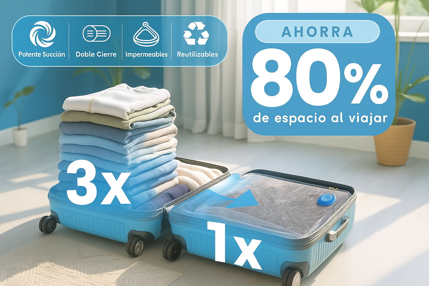 ¡Nuevo! 🚀 BOLSAS AL VACÍO VIAJERAS™- ¡Empaca el doble, ahorra espacio y viaja sin estrés! ✈️🧳
