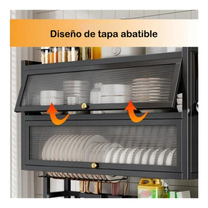 Nuevo! Escurridor de Platos Doble con Gabinete - ZEBBRIS™  Orden Total para Cocinas con Poco Espacio ✨✨