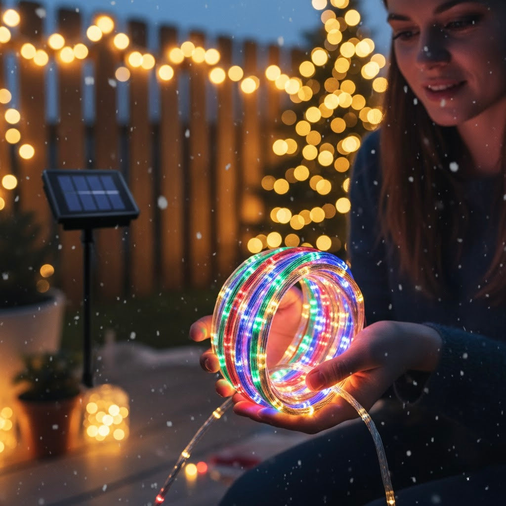 Luces Pro Panel Solar Navidad Manguera