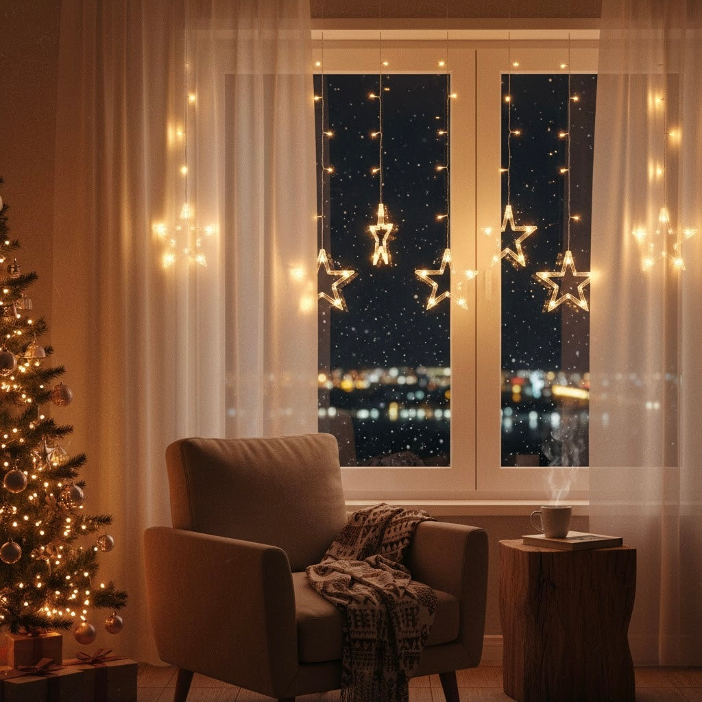 CASCADA ESTRELLA 3 METROS LUCES NAVIDAD