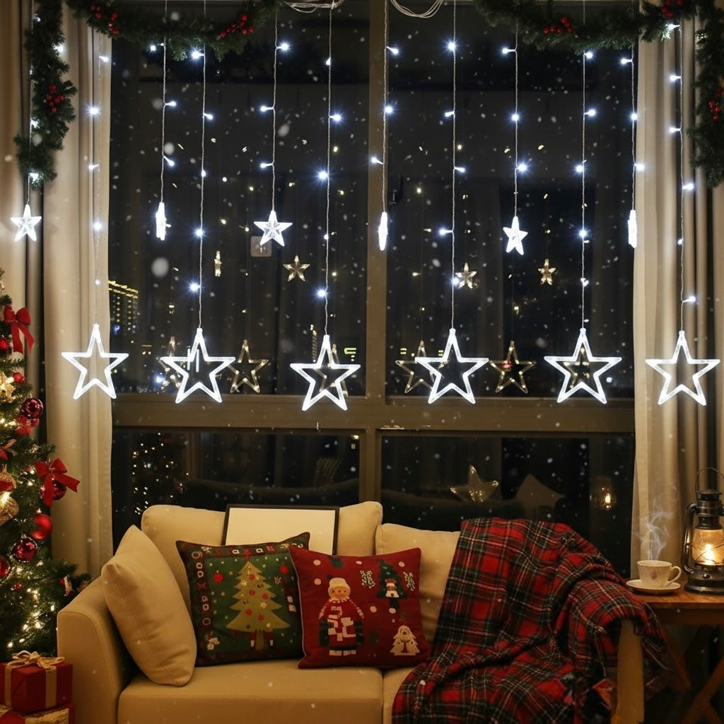 CASCADA ESTRELLA 3 METROS LUCES NAVIDAD