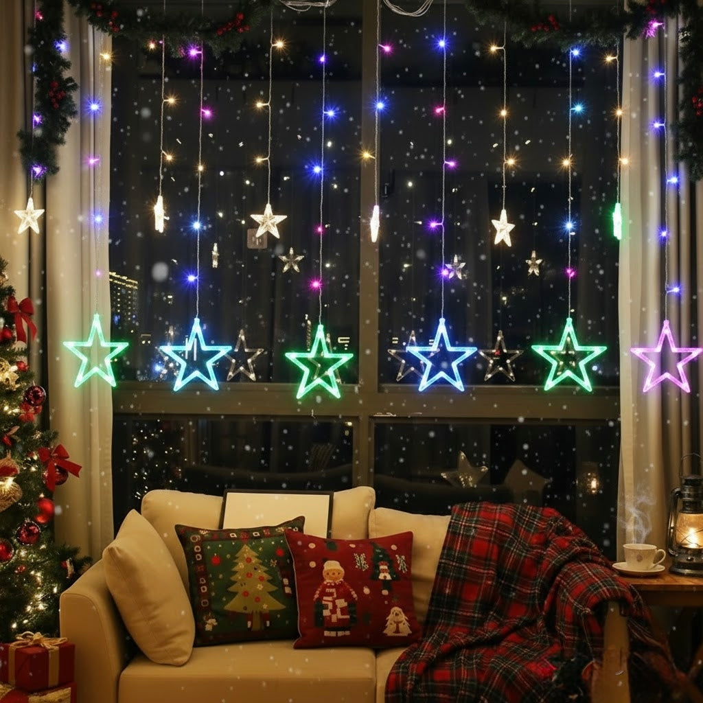 CASCADA ESTRELLA 3 METROS LUCES NAVIDAD