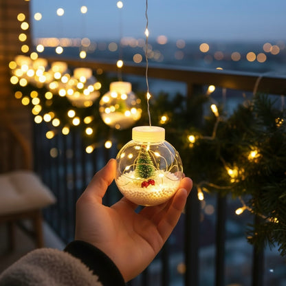 BOLAS DE NAVIDAD CON LUCES Y FIGURAS X10