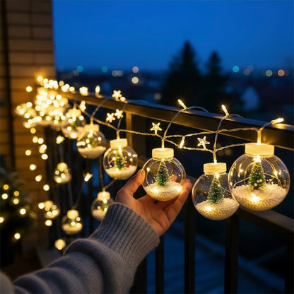 BOLAS DE NAVIDAD CON LUCES Y FIGURAS X10