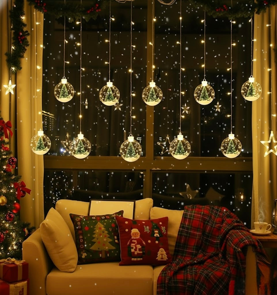 BOLAS DE NAVIDAD CON LUCES Y FIGURAS X10