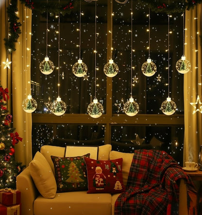 BOLAS DE NAVIDAD CON LUCES Y FIGURAS X10