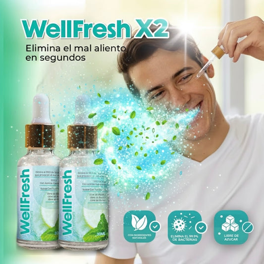 ¡Nuevo! WellFresh - Gotas Eliminadoras del Mal Aliento ✨ (¡Paga 1 y Lleva 2!)