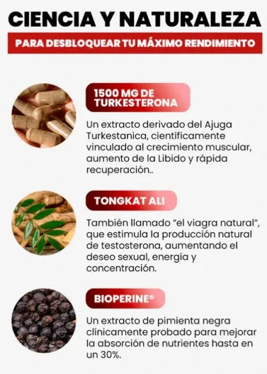 Turkesterone® + Tongkat Ali - Fórmula Old School para Fuerza y Vitalidad Real 💥